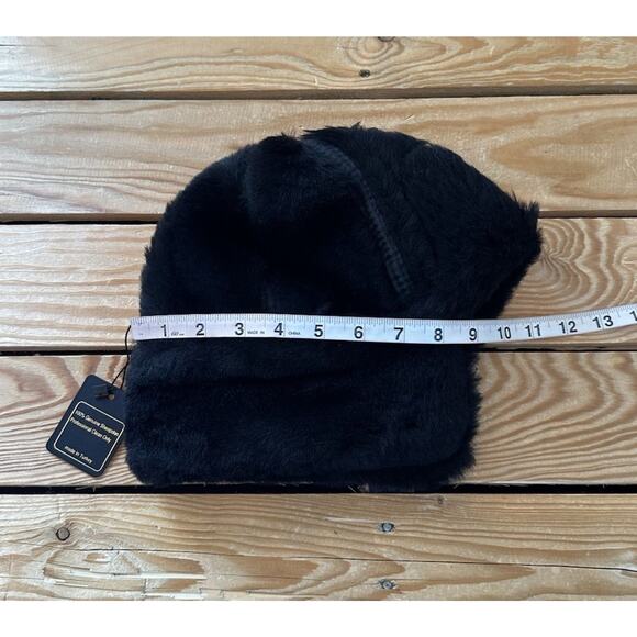 NWT Zavelio Genuine Sheepskin Hat One Size Unisex Black - Picture 9 of 9